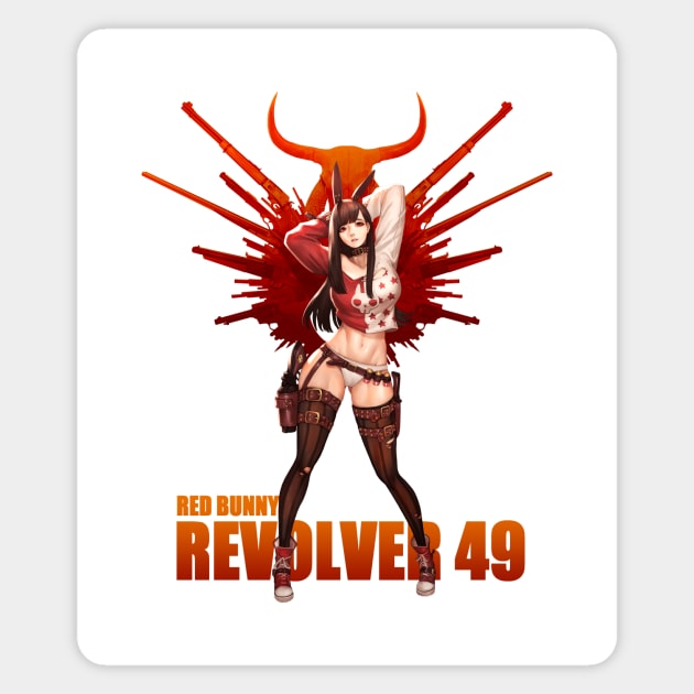 Red Bunny Revolver Magnet by Pan_Ren_Wei